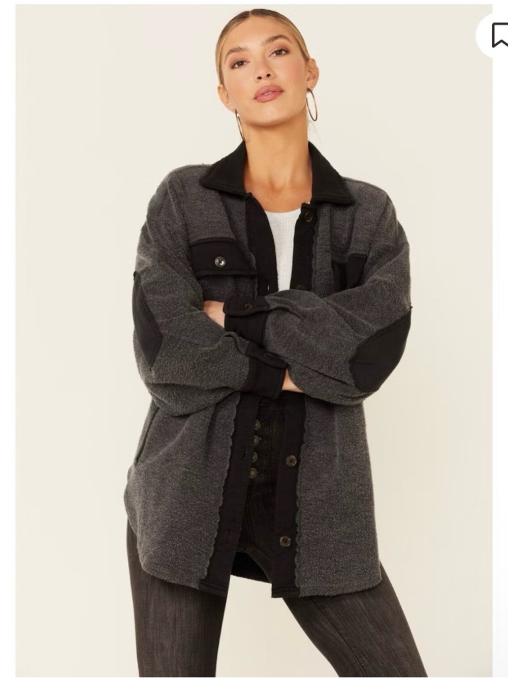 Free People Ruby Jacket- Charcoal- Medium